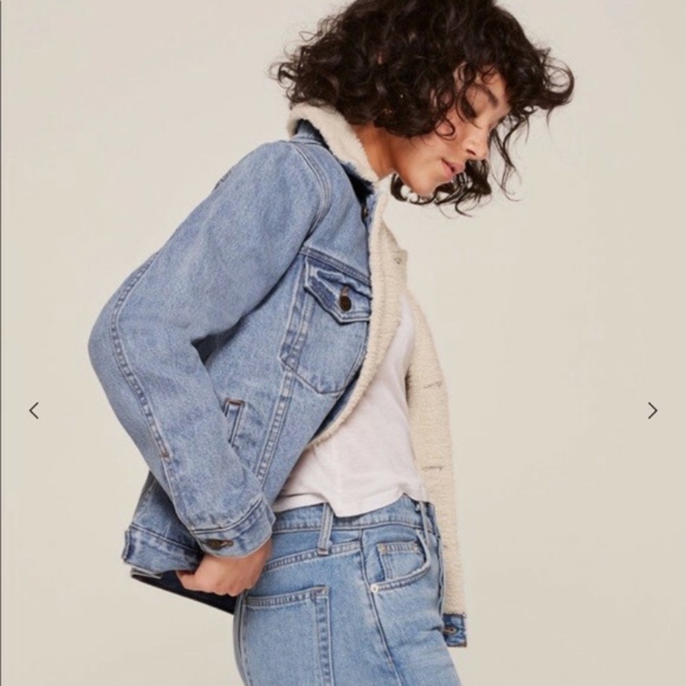 Reformation Denim Sherpa Jacket